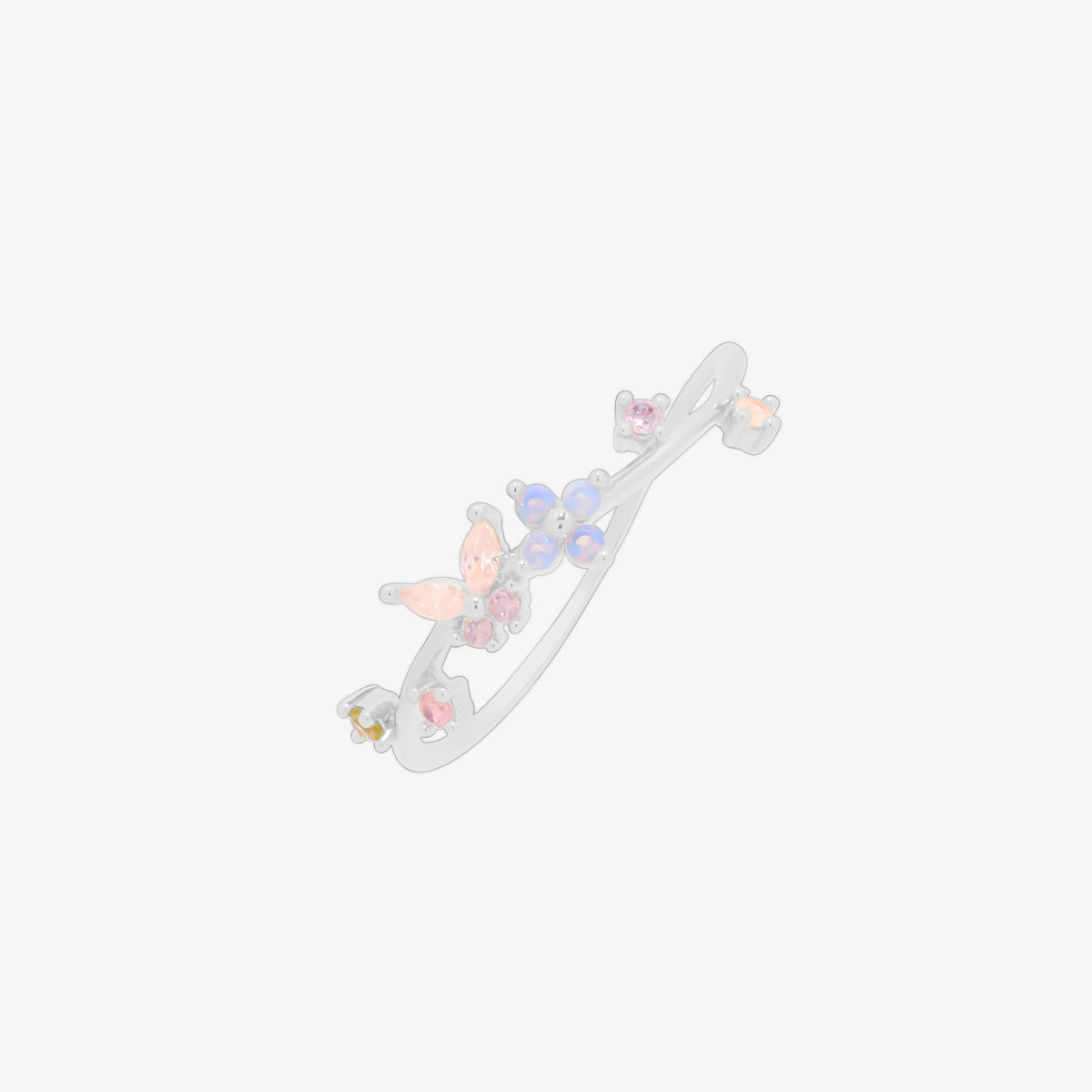 butterfly moonstone flower cubic ring